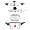 Pigeon Stainless Steel All in One Super Cooker Pro 3 litre with Pressure Cooker Outer Lid, Glass lid and Deep Frying Basket (14942)